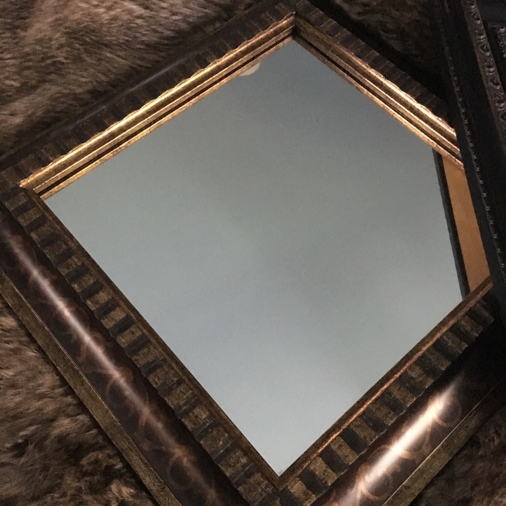 2 square decorative mirrors